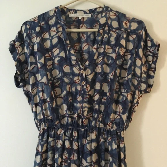 ULLA JOHNSON Silk Multicolor Patterned Dress 2 - Picture 2 of 4